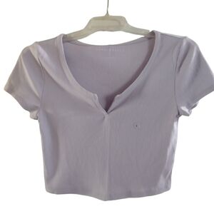 NWT Lavender cropped soft ribbed shirt Size L
